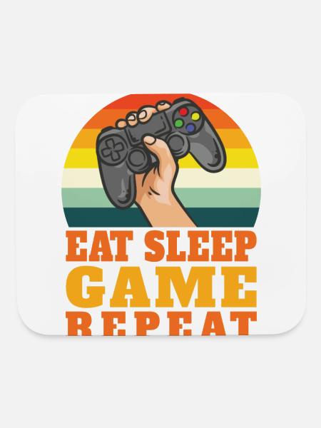 Eat Sleep Game Repeat - Mouse pad Horizontal - white - Front