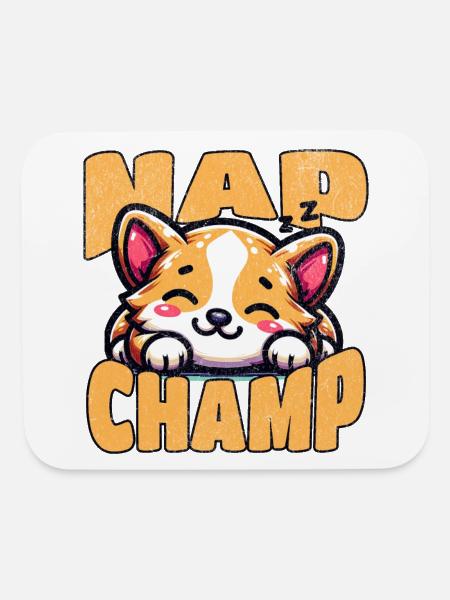 Nap Champ Corgi - Mouse pad Horizontal - white - Front