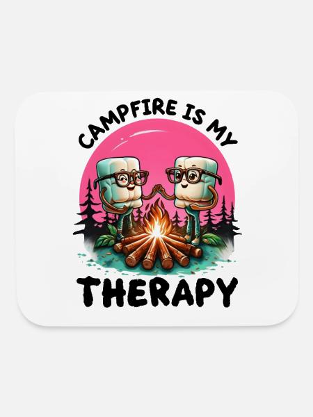 Campfire is my Therapy - Mouse pad Horizontal - white - Front