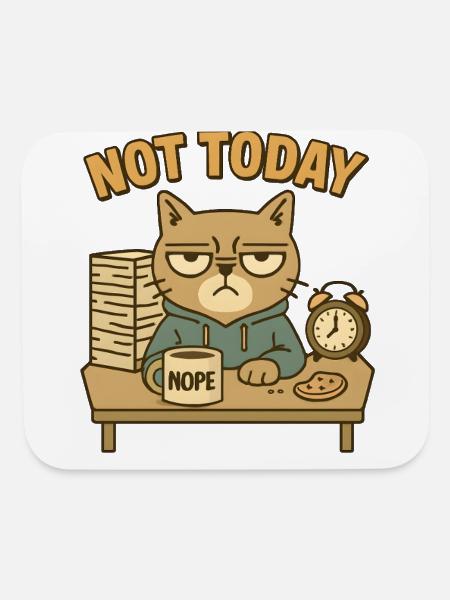 Grumpy Cat Not Today  - Mouse pad Horizontal - white - Front