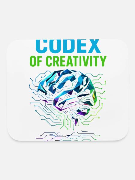 Codex of Creativity – Tech Brain Art Design - Mouse pad Horizontal - white - Front