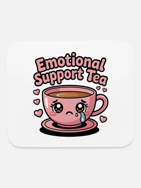 Emotional Support Tea Mug and T-shirt Design - Mouse pad Horizontal - white - Front