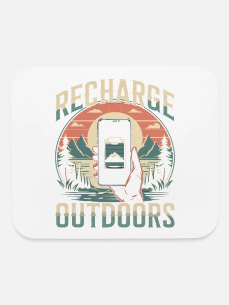 Outdoor Motivation - Recharge Outdoors - Mouse pad Horizontal - white - Front
