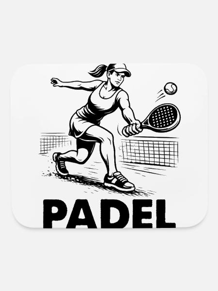 Padel Player Silhouette Athlete Sport Outfit - Mouse pad Horizontal - white - Front