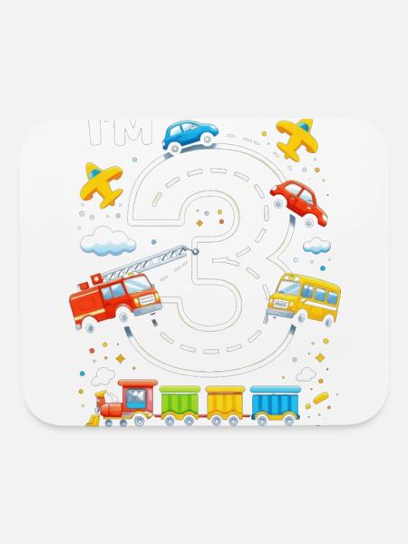 Three on the Move: Transport Parade - Mouse pad Horizontal - white - Front