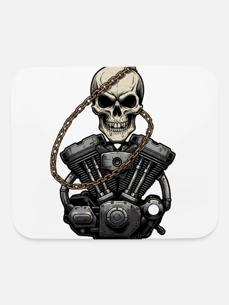 Skull Custom Garage Art - Mouse pad Horizontal - white - Front