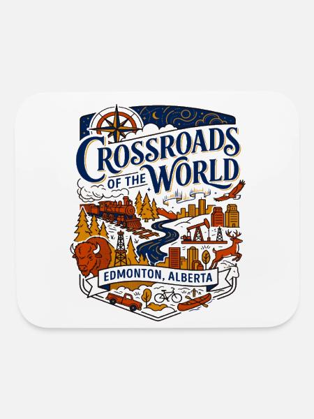 Crossroads of the World Edmonton Alberta Canada - Mouse pad Horizontal - white - Front