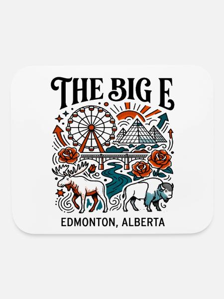 Ferris Wheel And Pyramid In Edmonton Alberta - Mouse pad Horizontal - white - Front