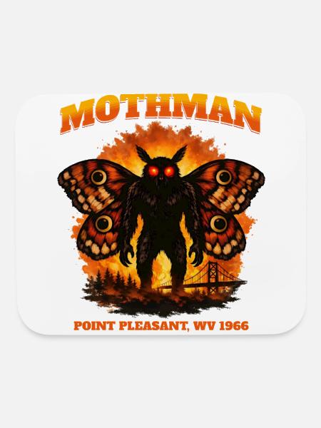 Mothman Firelit Myth WV 1966 - Mouse pad Horizontal - white - Front