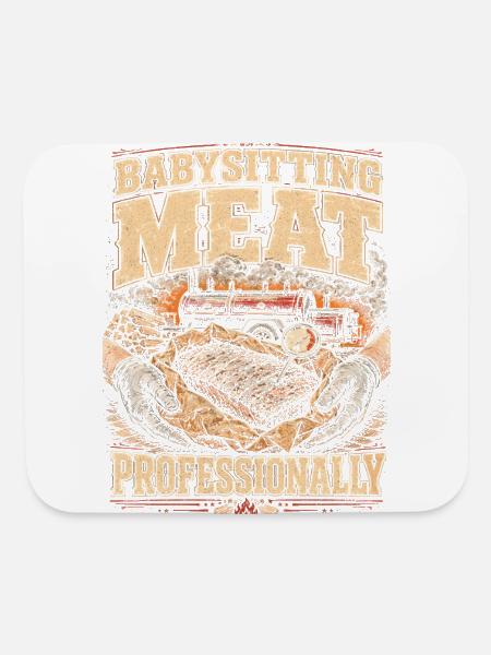 BBQ Competition Babysitting Meat Professionally - Mouse pad Horizontal - white - Front