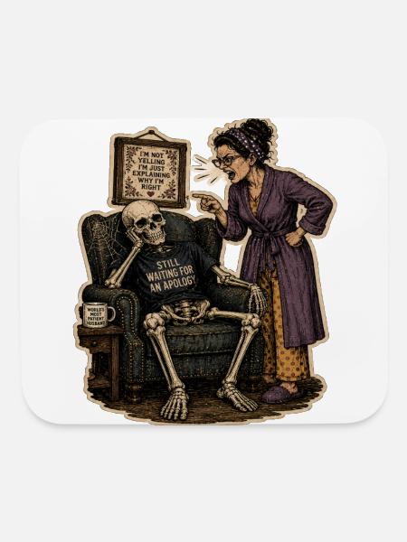 Apology Pending: Skeletal Satire - Mouse pad Horizontal - white