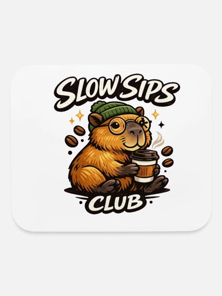 Slow Sips Club - Mouse pad Horizontal - white - Front