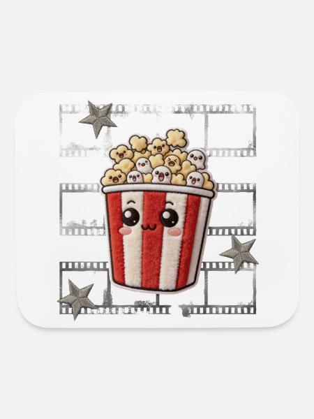 Horror Movie Night Gift Spooky Cinema Popcorn - Mouse pad Horizontal - white - Front