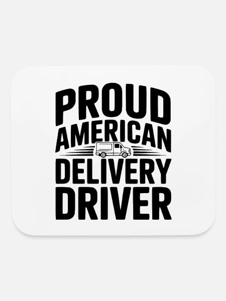 Proud American Delivery Driver - Mouse pad Horizontal - white - Front