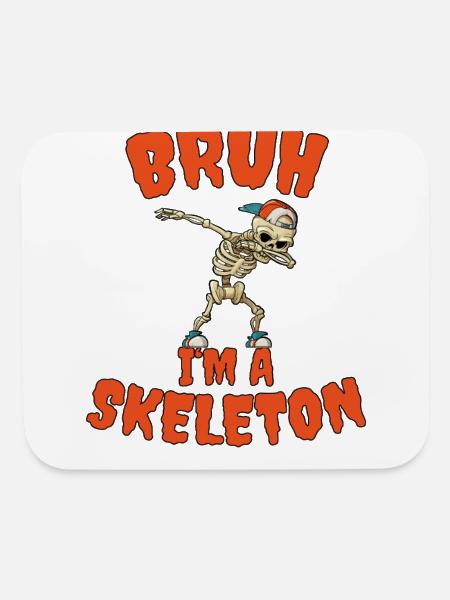 Bruh I'm A Skeleton Funny Dabbing Hip Hop Dancer - Mouse pad Horizontal - white - Front