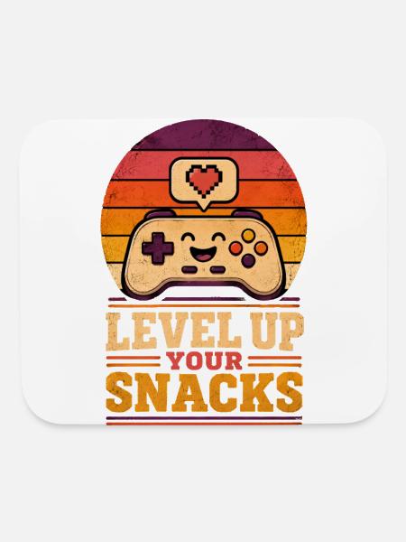 Level Up Your Snacks Retro Controller - Mouse pad Horizontal - white - Front