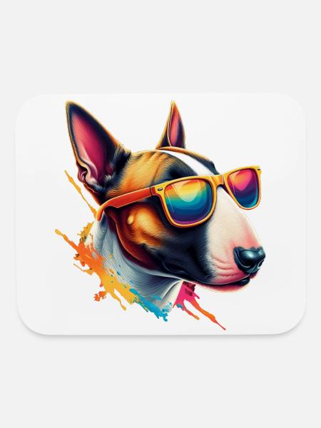 Bull Terrier The Model - Mouse pad Horizontal - white - Front