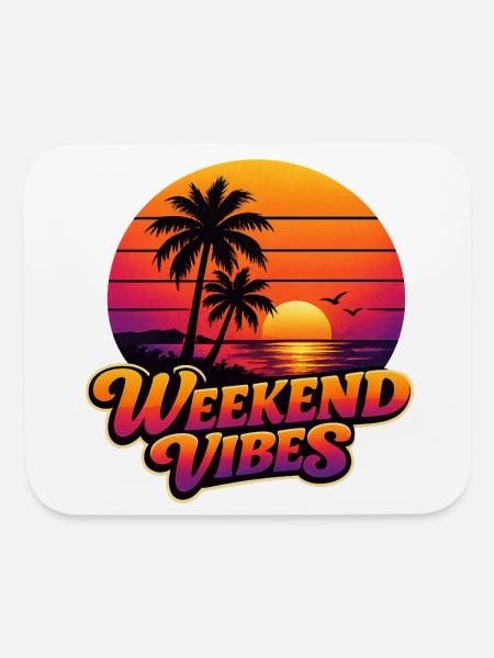 Weekend Vibes - Mouse pad Horizontal - white - Front