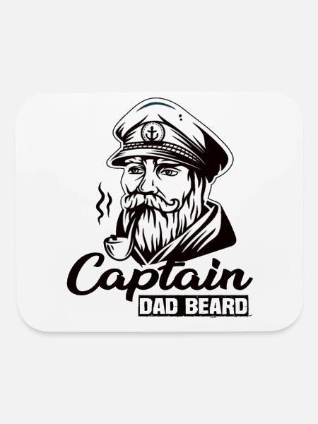 Captain Dad Beard Captain Boot Sailing Sailing - Mouse pad Horizontal - white - Front