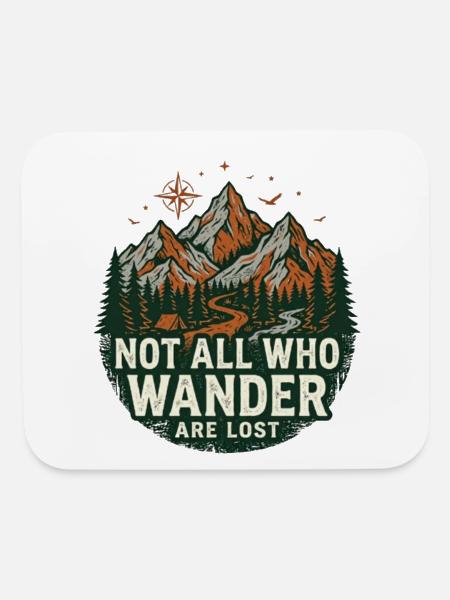 Not All Who Wander Are Lost - Mouse pad Horizontal - white - Front
