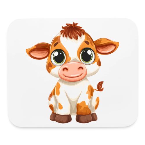 Cute Cartoon Baby Calf with Bright Innocent Eyes - Mouse pad Horizontal