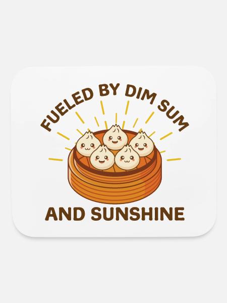 Cute Cartoon Funny Dim Sum Lovers Foodie Design - Mouse pad Horizontal - white - Front