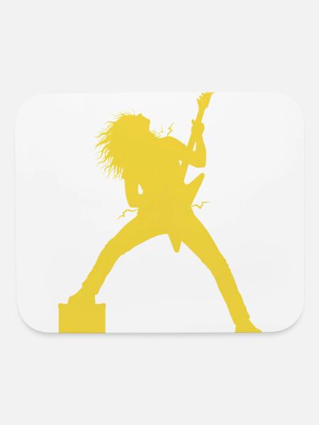 Golden Guitarist Silhouette Stage - Mouse pad Horizontal - white - Front