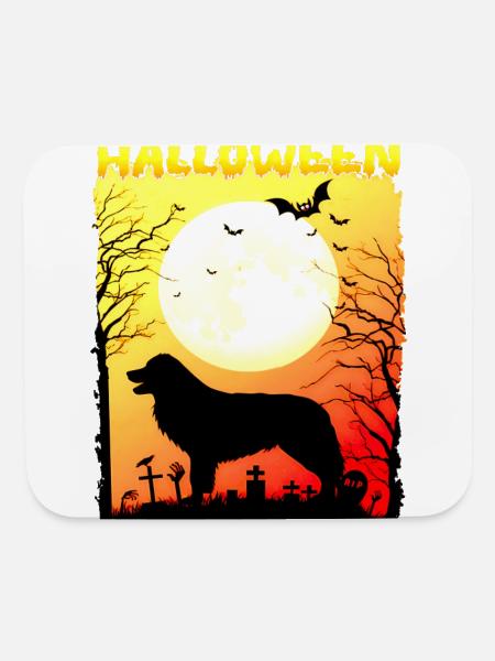 Moonlit Howl Graveyard Silhouette - Mouse pad Horizontal - white - Front