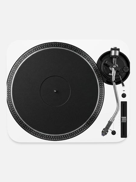 Sleek Minimalist Vinyl Turntable - Mouse pad Horizontal - white - Front