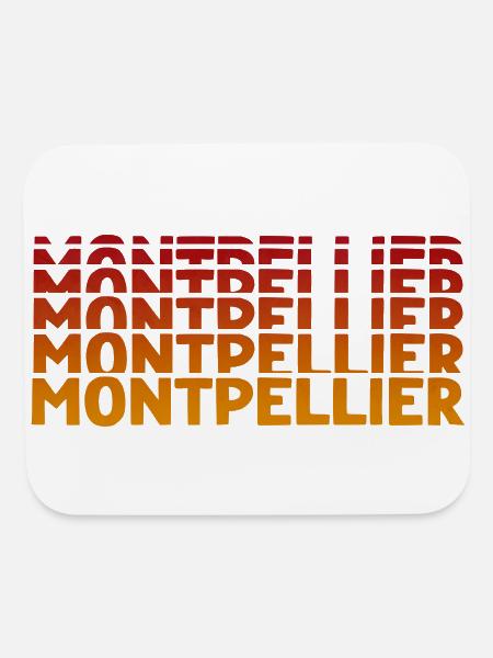 Montpellier Gradient Typography City Design - Mouse pad Horizontal - white - Front