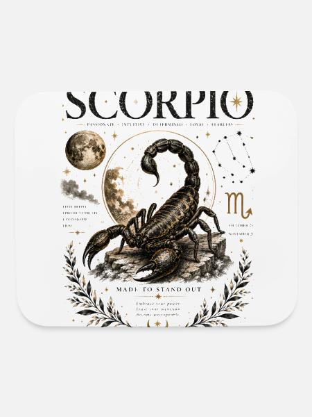 Vintage Scorpio Zodiac Birthday Gift Astrology - Mouse pad Horizontal - white - Front