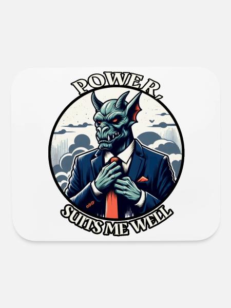 Power Suits Me Well Gargoyle in Suit - Mouse pad Horizontal - white - Front