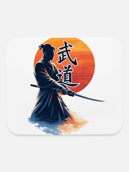Samurai Sunset Katana - Mouse pad Horizontal - white