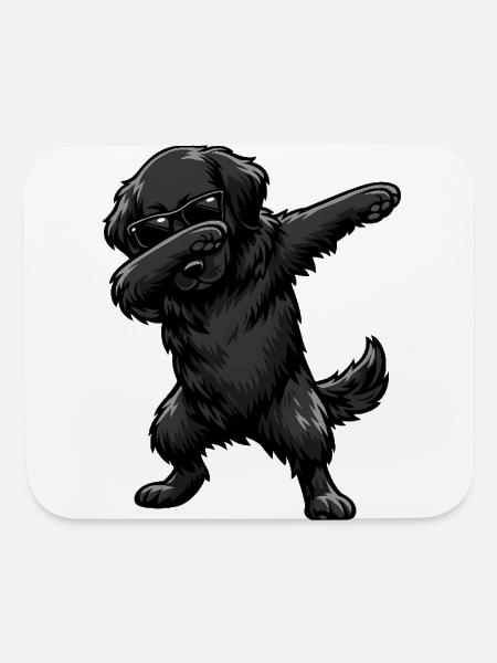 Dabbing Flat-Coated Retriever - Mouse pad Horizontal - white - Front