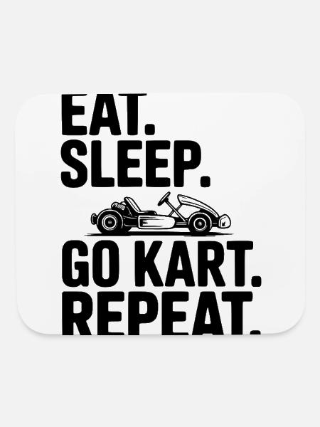Eat. Sleep. Go Kart. Repeat. - Mouse pad Horizontal - white - Front
