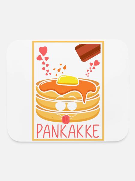Pankakke Fluffy Pancake Breakfast Buttered Flat - Mouse pad Horizontal - white - Front