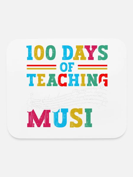 100 Days Of Teaching Music School Subject Teacher - Mouse pad Horizontal - white - Front