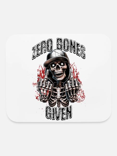 No Bones Given - Mouse pad Horizontal - white - Front