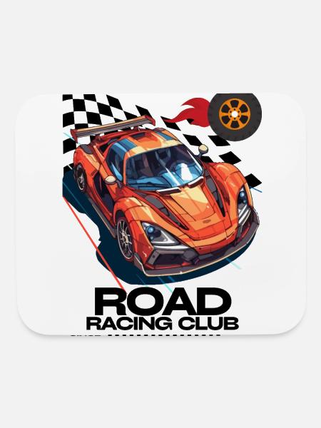 Speed Racer Sport Car Illustration - Mouse pad Horizontal - white - Front