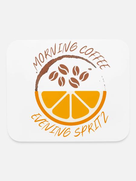 Café du matin Spritz du soir - Tapis de souris - blanc - Devant