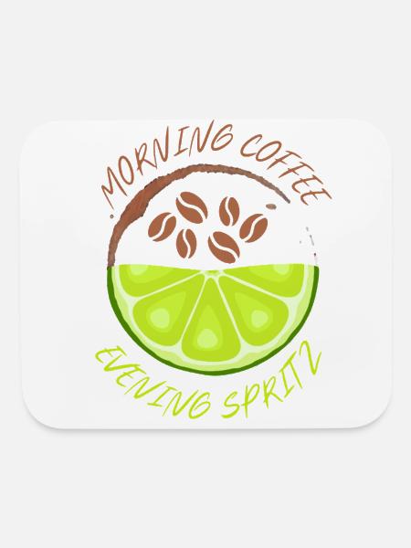 Café du matin Spritz du soir - Tapis de souris - blanc - Devant