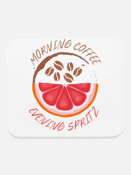 Café du matin Spritz du soir - Tapis de souris - blanc - Devant