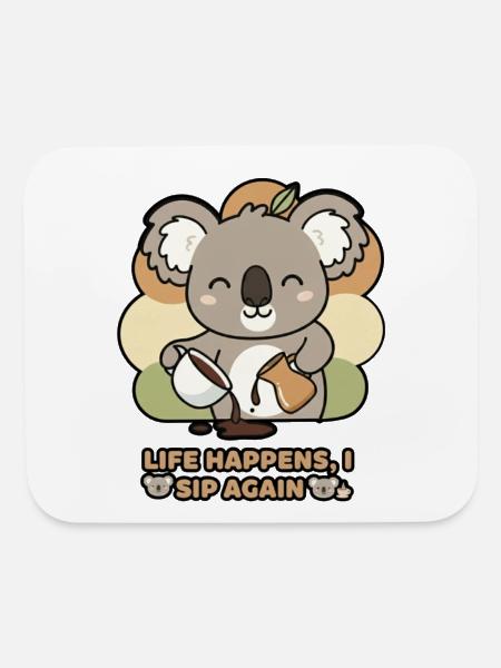 Koala Sips Again - Mouse pad Horizontal - white - Front