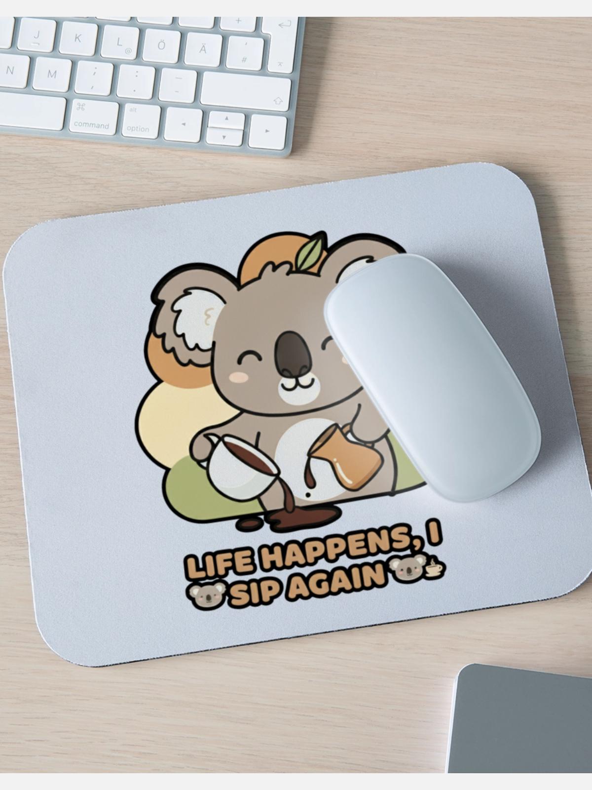 Koala Sips Again - Mouse pad Horizontal - white - Front