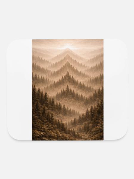  Quiet Symmetry — Layered Forest Hills - Mouse pad Horizontal - white - Front