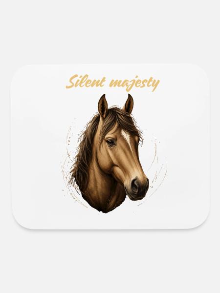 Silent Majesty Horse T-Shirt Design  - Mouse pad Horizontal - white - Front