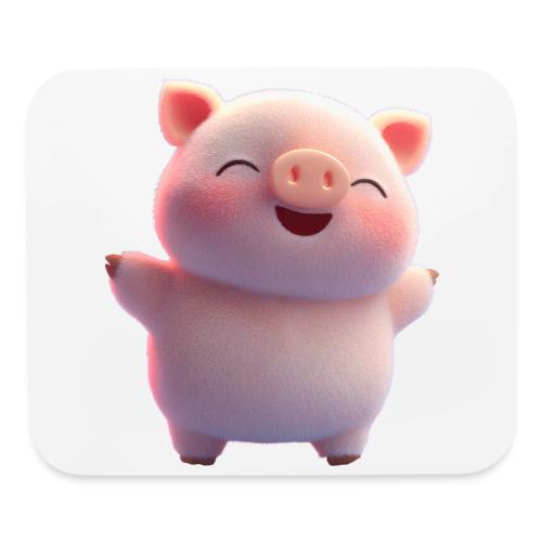 Cute Cartoon Baby Pig Standing Arms Up - Mouse pad Horizontal