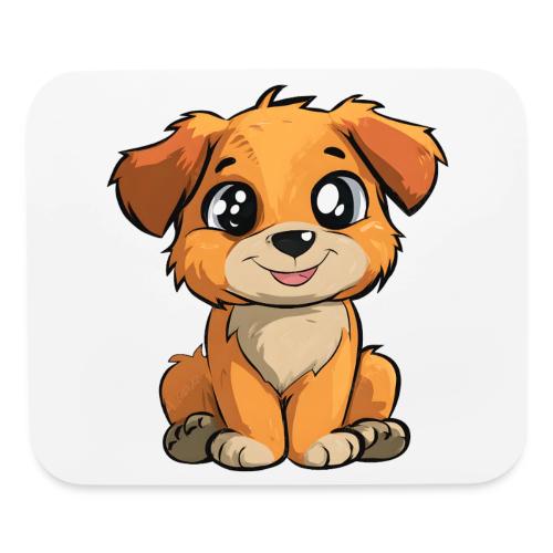 Cute Sitting Puppy Cartoon with Big Eyes - Mouse pad Horizontal