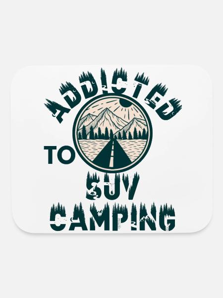 Addicted to suv camping - Mouse pad Horizontal - white - Front
