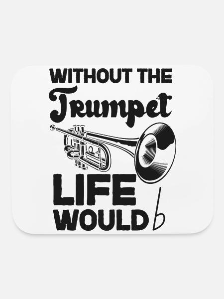 Trumpet Player B Flat Without The - Mouse pad Horizontal - white - Front